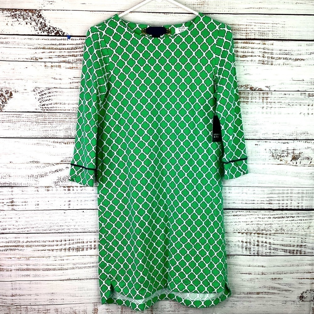 CROWN & IVY PETITE SIZE S‎ PP PETITE GREEN SUMMER BEACH DRESS VACATION NWT